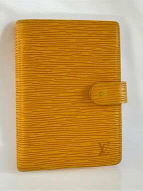 Louis Vuitton Vintage Epi Agenda PM Yellow Toledo Gold Planner Leather Cover